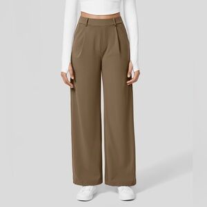 Halara High Waisted Plicated Side Pocket Straight Leg Work Pants